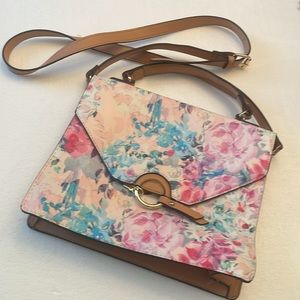 Nanette Lepore Crossbody purse floral satchel adjustable handbag pocketbook